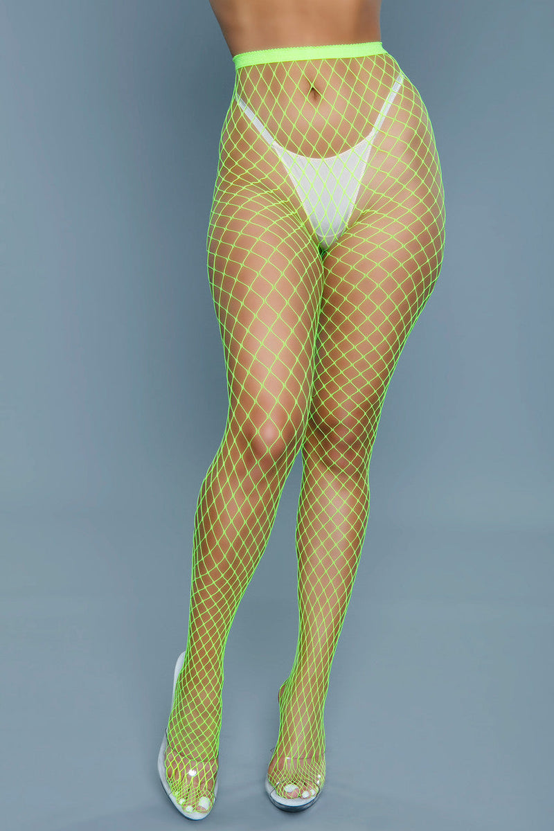 BeWicked Can't Back Down Pantyhose Neon Green