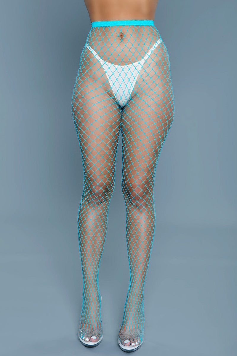 BeWicked Can't Back Down Pantyhose Turquoise Blue