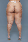 BeWicked Oversized Fishnet Pantyhose White