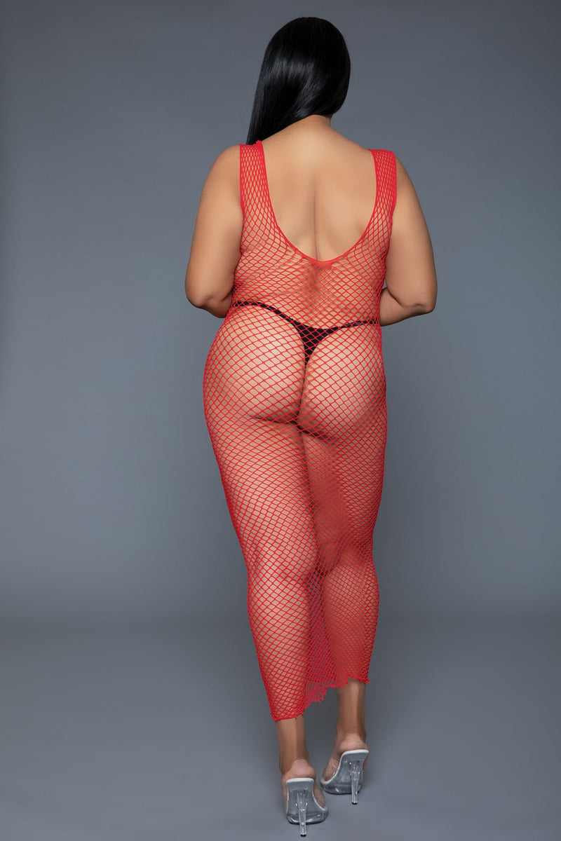 BeWicked Unleash Me Dress Bodystocking Black White Red or Blue