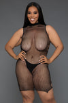BeWicked Halter Bodystocking Dress Come Over Here Minidress Black