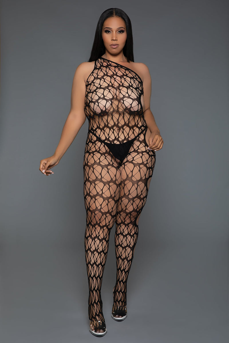 BeWicked In Your Dreams Bodystocking Web Fishnet Black