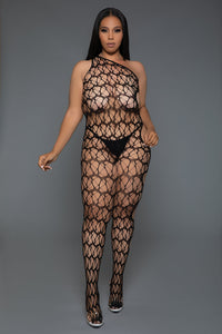 BeWicked In Your Dreams Bodystocking Web Fishnet Black