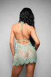 Temptress Marina Chemise & G-String Panty Seaglass Green