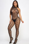 BeWicked Hearts Valena Bodystocking Black