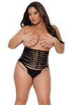 Coquette Pleasure Collection Queen Boned Seams Strappy Waist Cincher-Rebel Romance