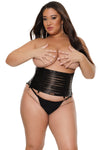 Coquette Pleasure Collection Queen Boned Seams Strappy Waist Cincher-Rebel Romance