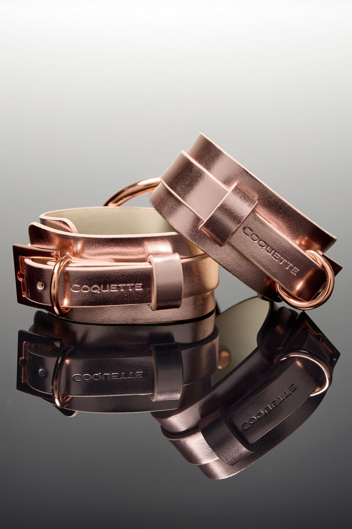 Coquette Pleasure Collection Wrist Cuffs - Rose Gold-Rebel Romance