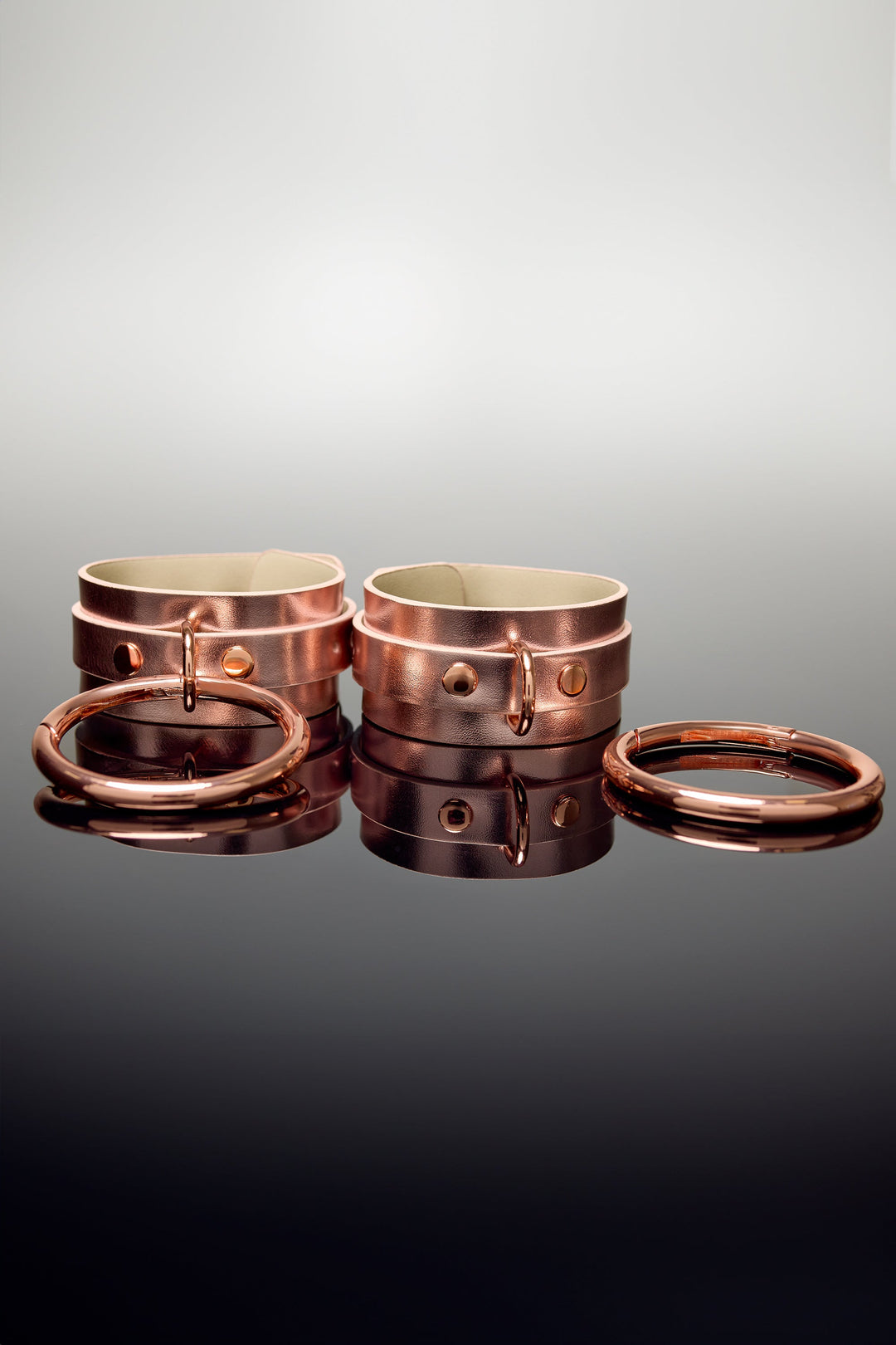 Coquette Pleasure Collection Wrist Cuffs - Rose Gold-Rebel Romance