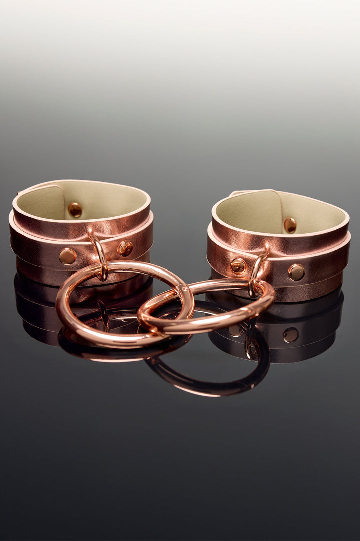 Coquette Pleasure Collection Wrist Cuffs - Rose Gold-Rebel Romance