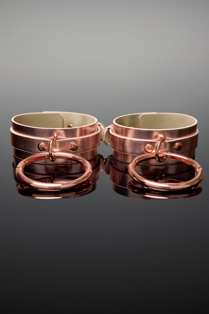 Coquette Pleasure Collection Ankle Cuffs - Rose Gold-Rebel Romance