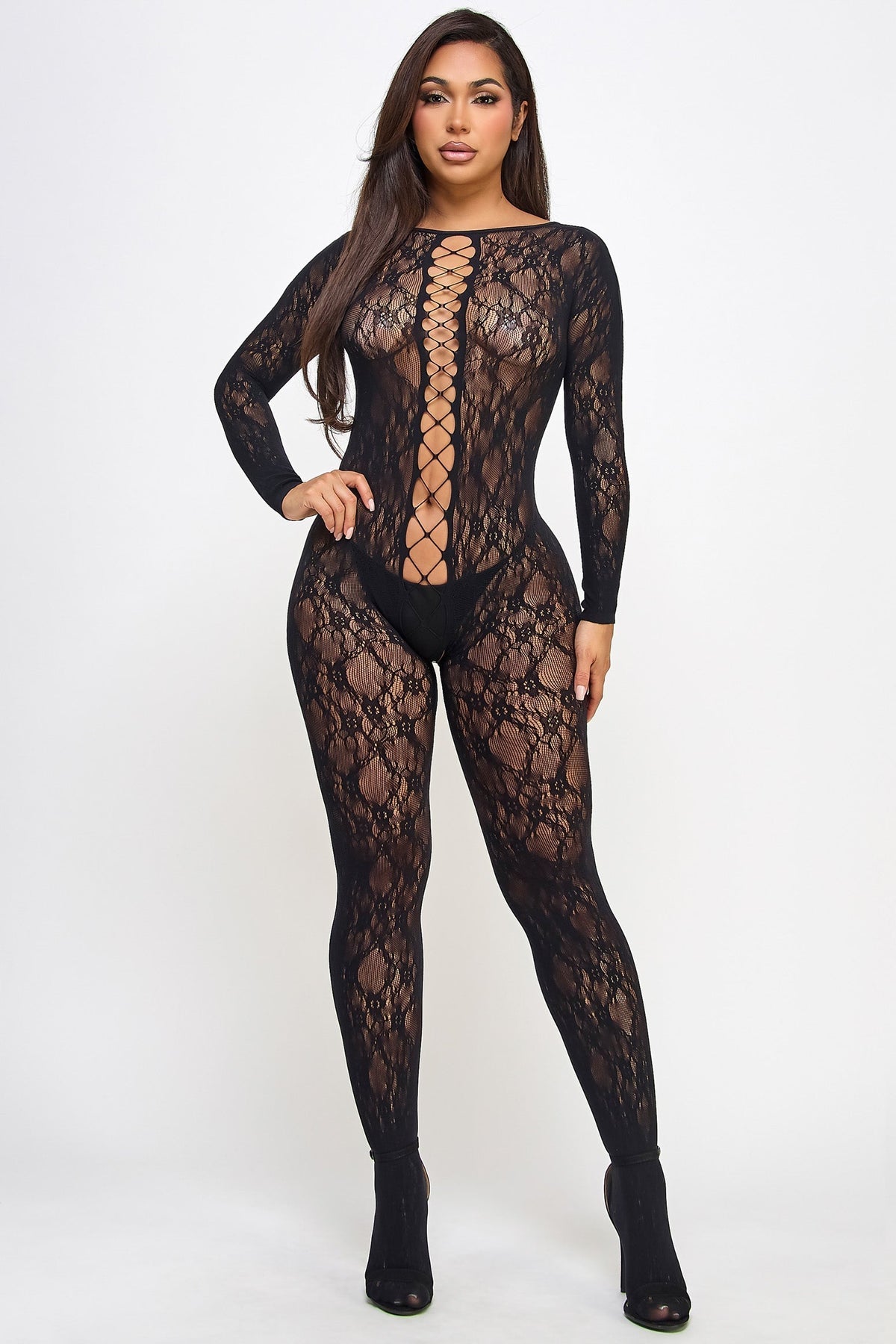 Kiara Bodystocking Lace Long Sleeve
