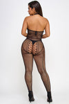 Ellena Bodystocking Black Geo Pattern