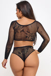 BeWicked Rose Bodystocking Set Black