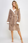 Chic Plush Cozy Fleece Sydney Robe Brown