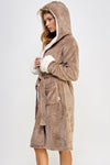 Chic Plush Cozy Fleece Sydney Robe Brown