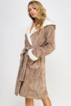 Chic Plush Cozy Fleece Sydney Robe Brown