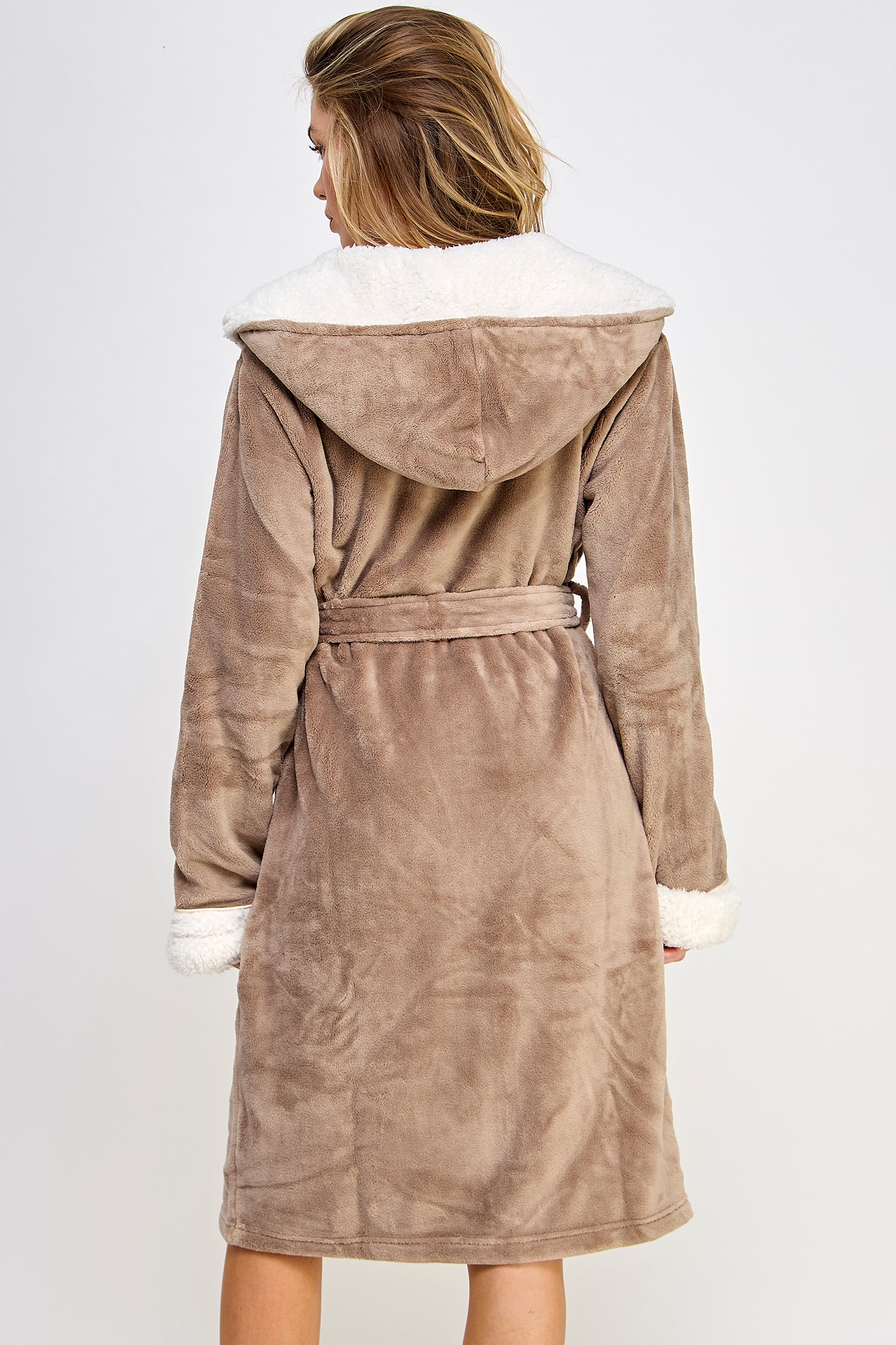 Chic Plush Cozy Fleece Sydney Robe Brown