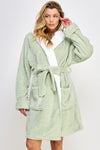 Jacquard Bailey Hooded Robe Mint Green
