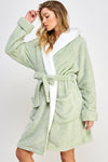 Jacquard Bailey Hooded Robe Mint Green