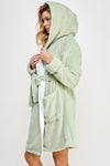 Jacquard Bailey Hooded Robe Mint Green