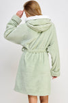 Jacquard Bailey Hooded Robe Mint Green