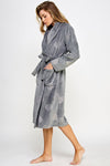 Heart Plush Beverly Robe Slate Gray