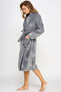 Heart Plush Beverly Robe Slate Gray