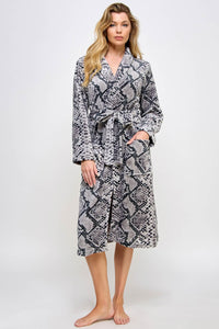 Python Print Plush Payton Long Robe