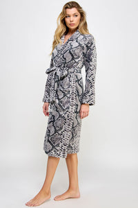 Python Print Plush Payton Long Robe