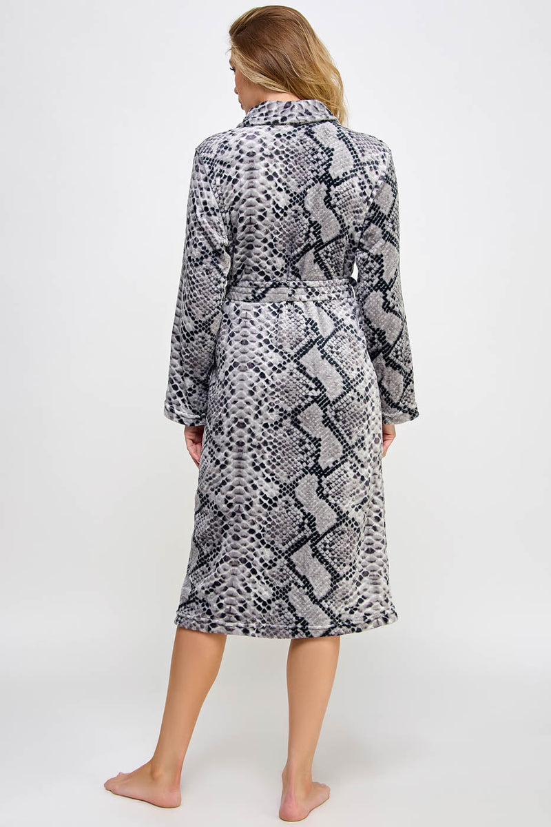 Python Print Plush Payton Long Robe