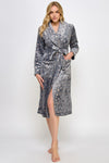 Metallic Stars Plush Estelle Robe Gray