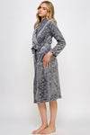 Metallic Stars Plush Estelle Robe Gray