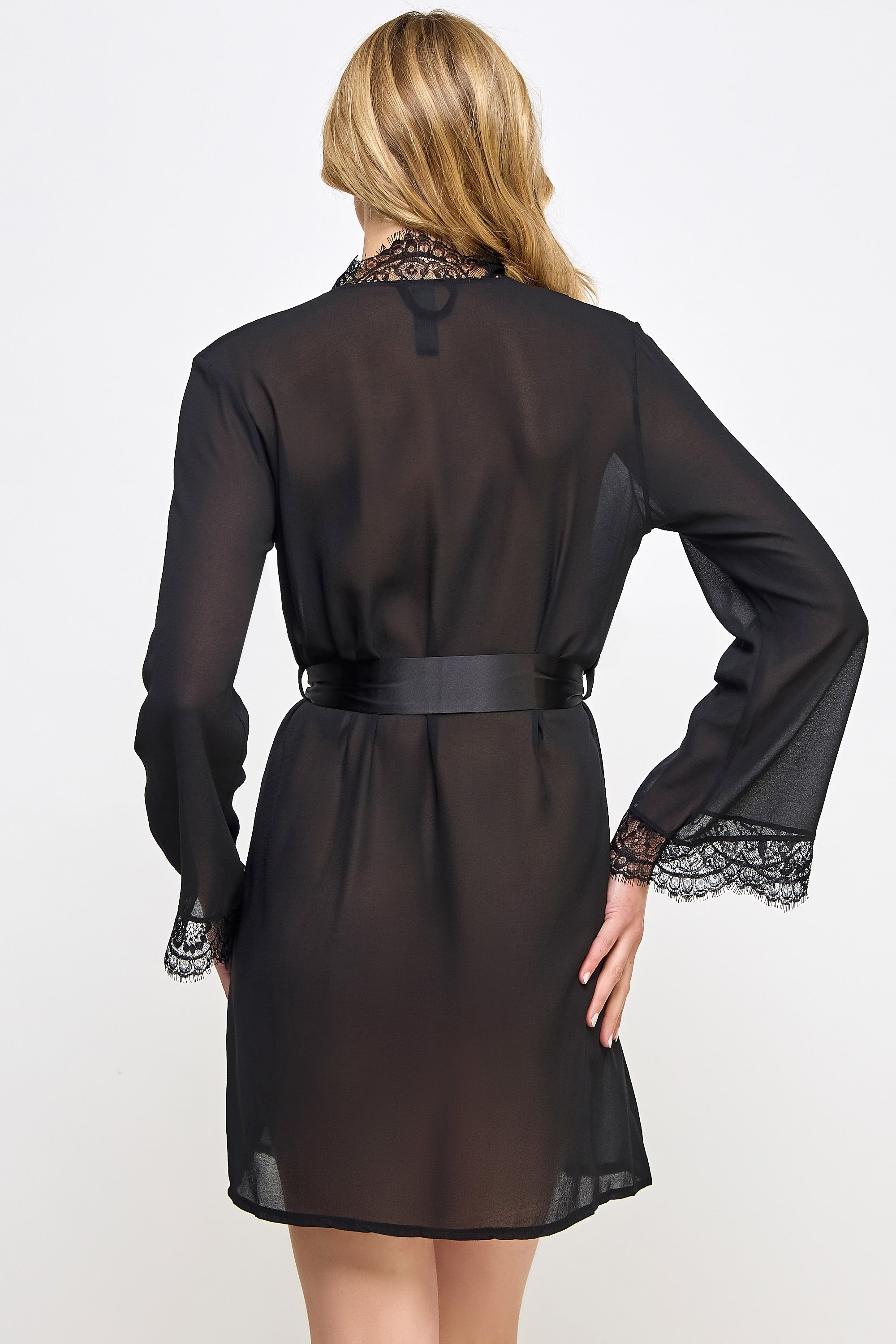 BeWicked Chiffon & Lace Vivian Sheer Robe