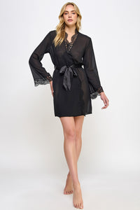 BeWicked Chiffon & Lace Vivian Sheer Robe