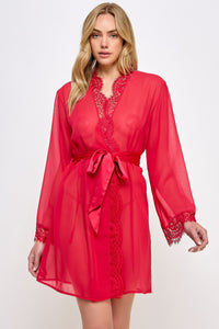 BeWicked Chiffon & Lace Vivian Sheer Robe
