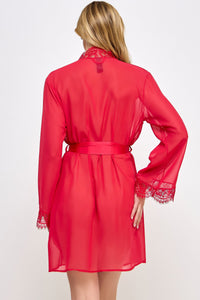BeWicked Chiffon & Lace Vivian Sheer Robe