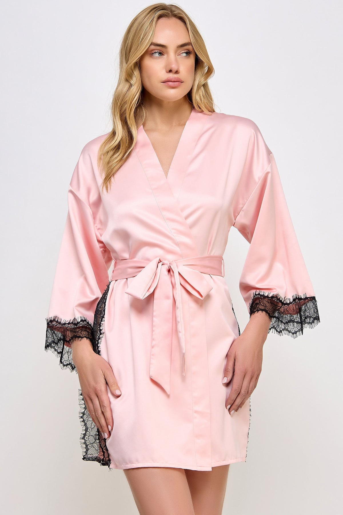 Satin & Lace Isadora Robe White