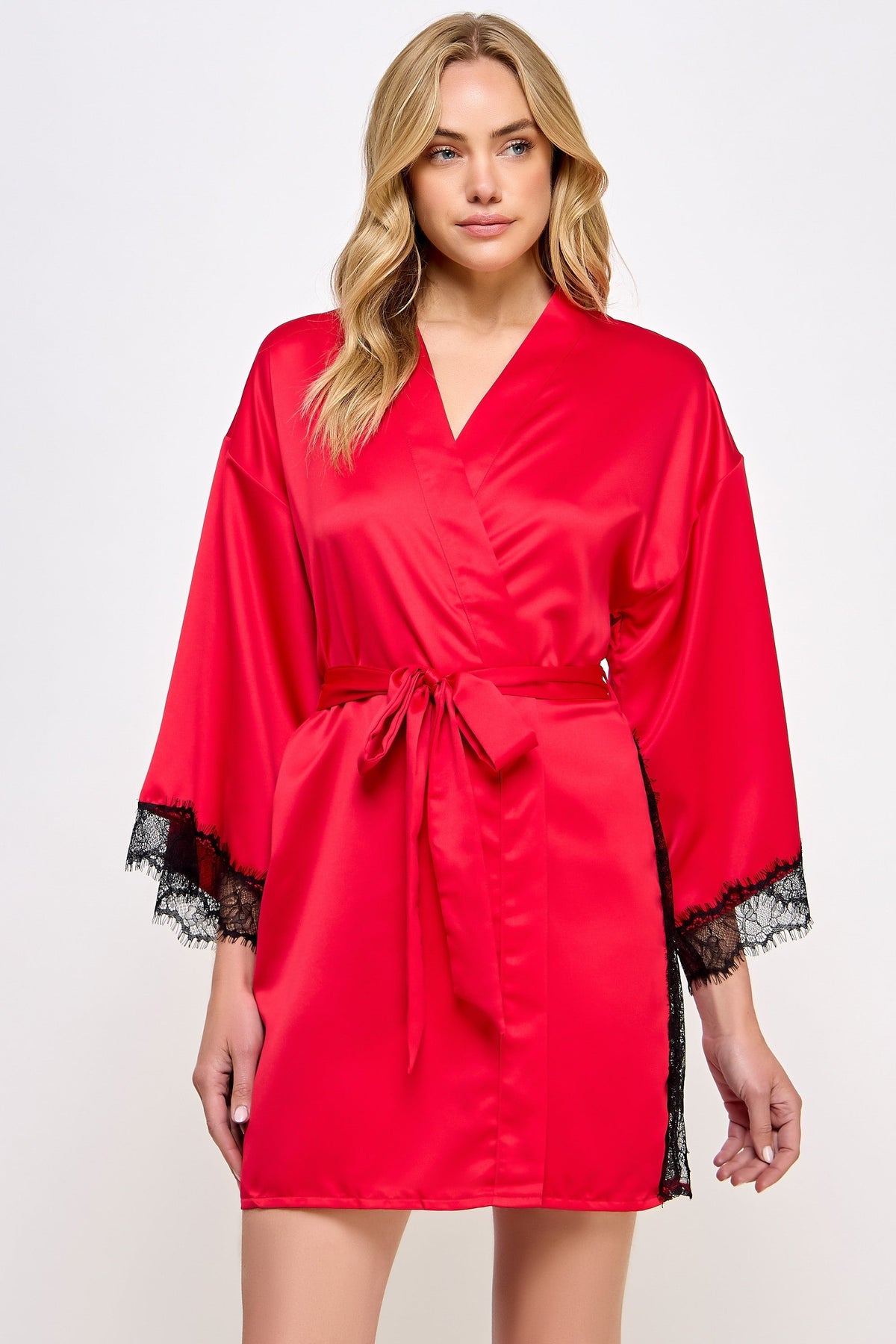 Satin & Lace Isadora Robe White