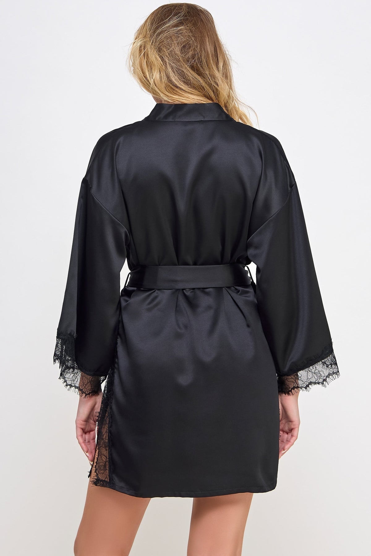 Satin & Lace Isadora Robe Red/Black