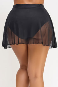 BeWicked Gillian Swimsuit Bottom High Waist Mesh Skirt Bikini Black