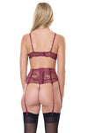 Coquette Sexy Lace Garter Bra Set Plum