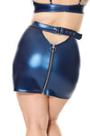 Darque Blue Metallic Mini Skirt