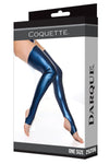 Darque Blue Metallic Stay Up Stockings Stretch Thigh Highs