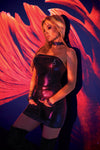 Darque Wet Look Tube Dress Black