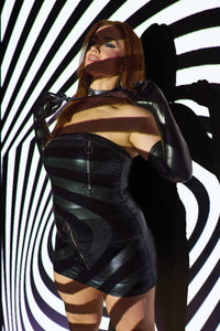 Darque Wet Look Tube Dress Black