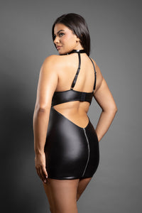 Fantasy Domina Zipper Chemise with Buckle Halter