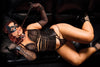 Pleasure Nipple Hardware Chain Leopard Underwire Cups Bra Set Queen