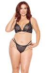 Pleasure Nipple Hardware Chain Leopard Underwire Cups Bra Set Queen