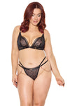 Pleasure Nipple Hardware Chain Leopard Underwire Cups Bra Set Queen